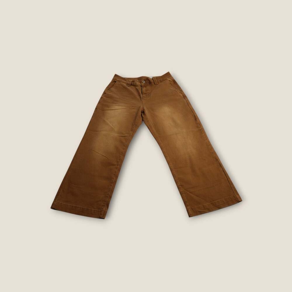 Women's Wide Leg Brown Denim Jeans Size 14